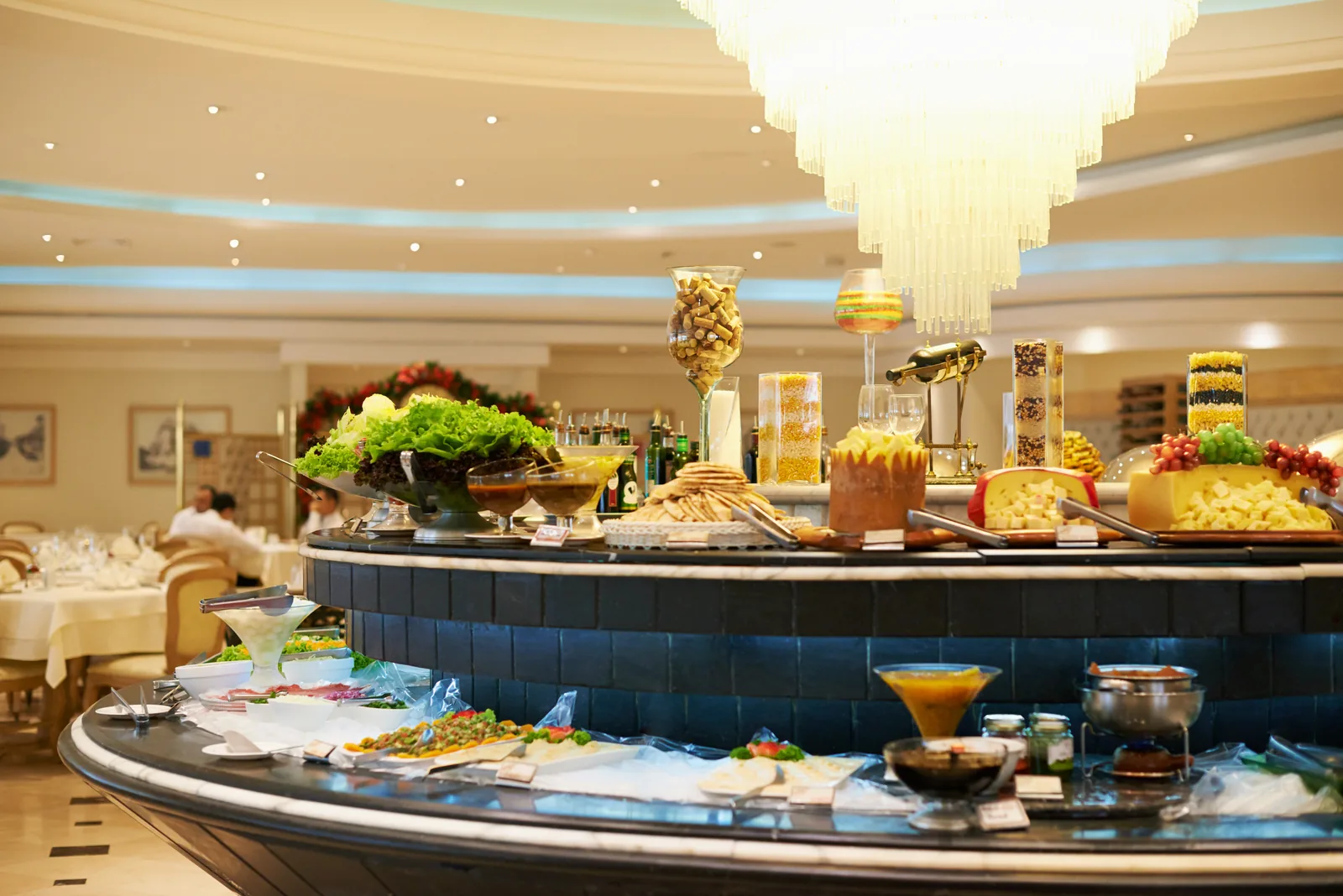 Selection of dishes displayed in a resort restaurant